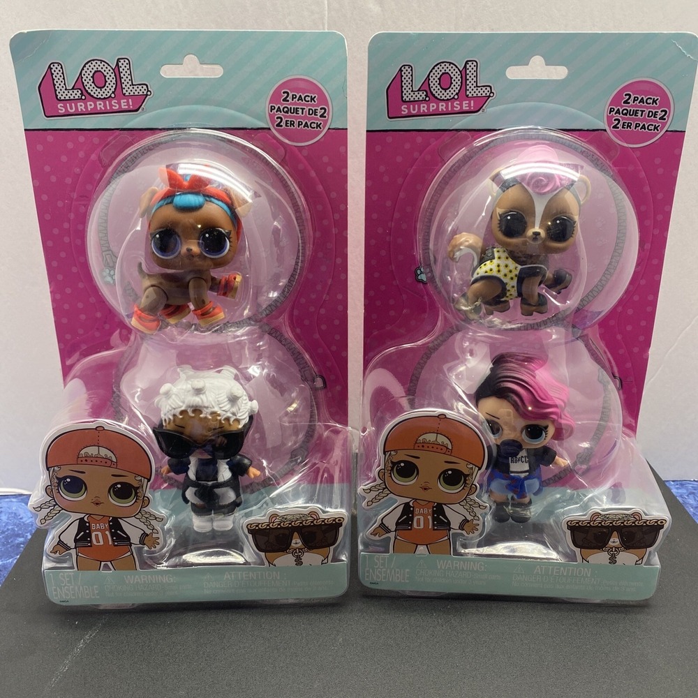 L. O. L. Surprise OMG Lil Sis and Pet 2-2 Packs- Brand New! Dog & Cat- Hard Find
